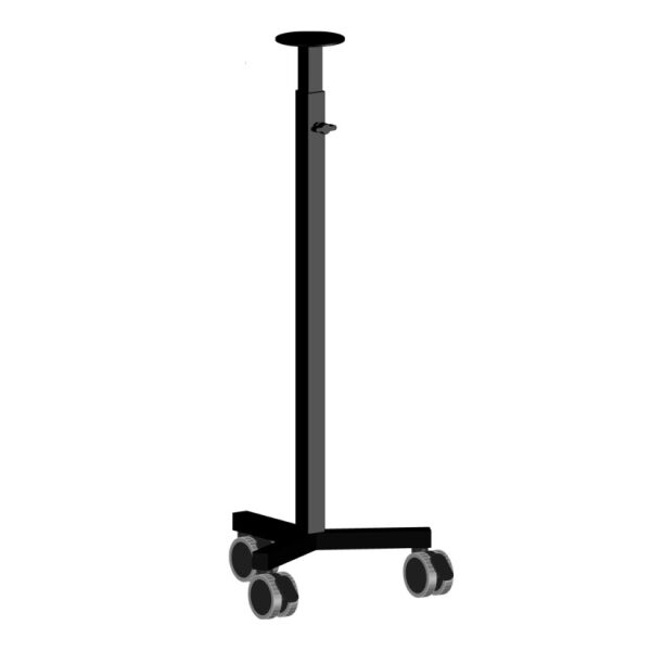 PACKSHOT stand with castors, for upper body torsos, black
