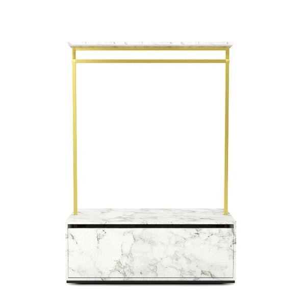 RAINBOW Kleiderständer mit Schubladenbox und Auflage marmor-gold RBWC