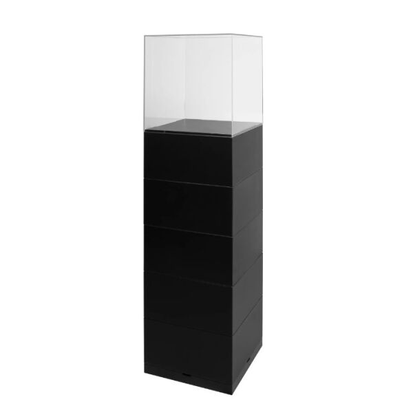 Miete EasyCubes Podest mit H40cm Vitrine, Schwarz