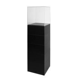 Miete EasyCubes Podest mit H40cm Vitrine, Schwarz