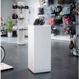 Rent EasyCubes platform with display case, white