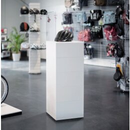 Miete EasyCubes Podest mit Vitrine, weiss