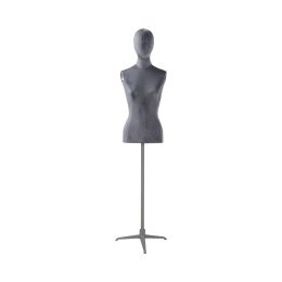 CLOTH Damenbüste Samt-Dunkelgrau mit Armen und Standfuß