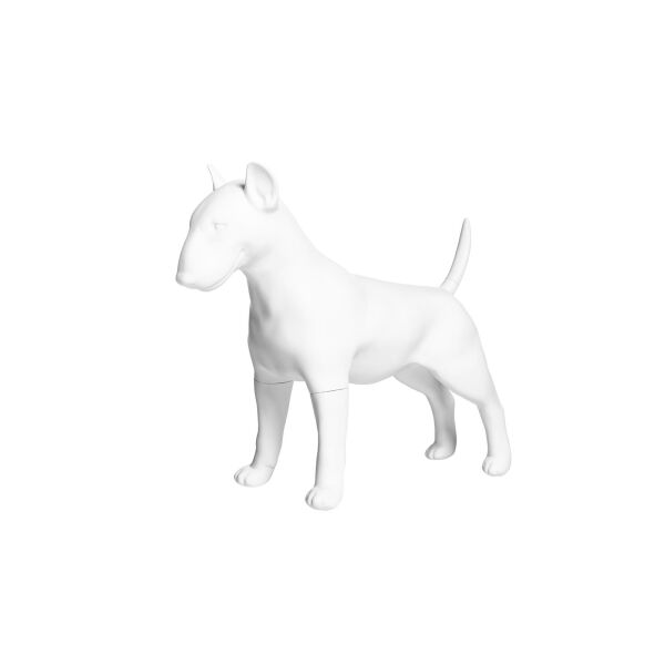 Dog mannequin bull terrier Louis, standing matt-white