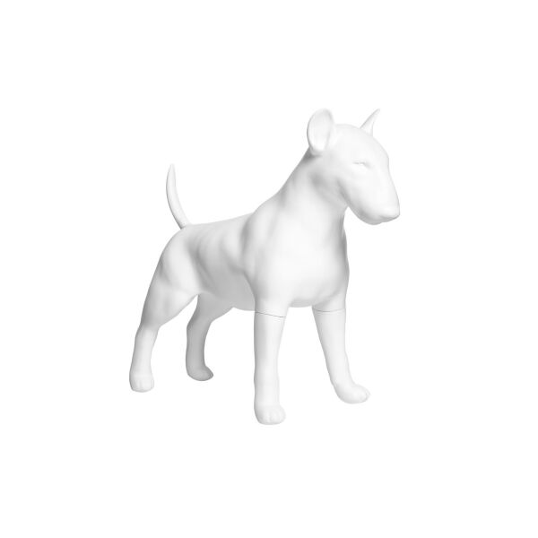 Dog mannequin bull terrier Louis, standing matt-white