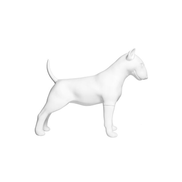 Dog mannequin bull terrier Louis, standing matt-white