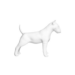 Deko-Hund Bullterrier Louis-W, stehend matt-weiß