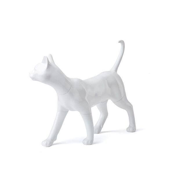 Cat mannequin Kitty 2, standing matt-white