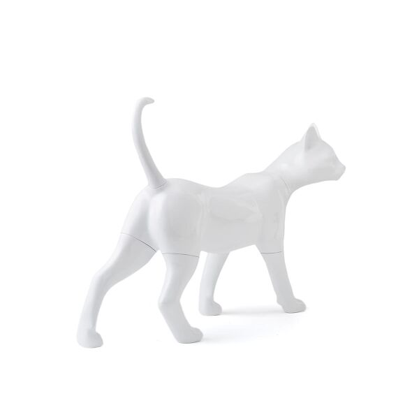 Cat mannequin Kitty 2, standing matt-white
