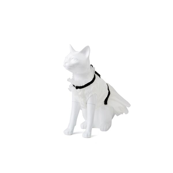 Deko-Katze Kitty 3, sitzend matt-weiß
