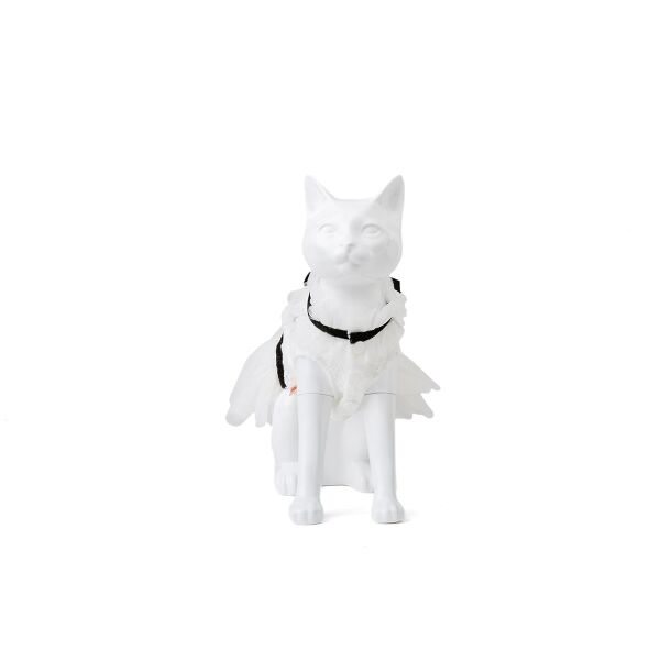 Deko-Katze Kitty 3, sitzend matt-weiß