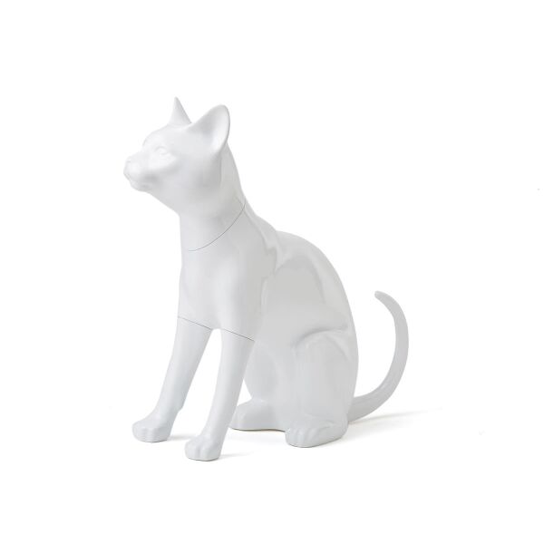 Deko-Katze Kitty 3, sitzend matt-weiß