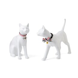 Deko-Katze Kitty 3, sitzend matt-weiß