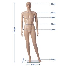 BASIC Herrenfigur KEN hautfarbig mit Gesicht M1KEN inkl. Glasbodenplatte mit Wadendorn
