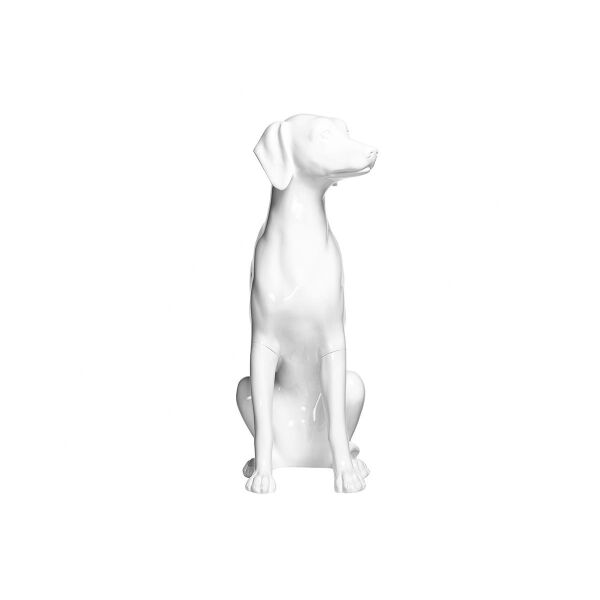 Dog mannequin G4, sitting matt-white