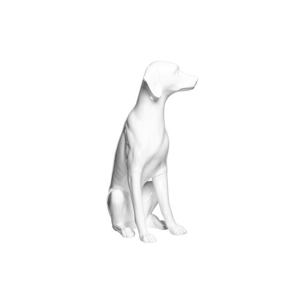 Dog mannequin G4, sitting matt-white