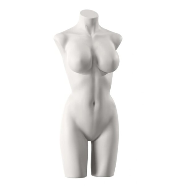 SENSUAL Unterwäschen-Torso, Dame mit D-Cup, SENF003 matt-weiß