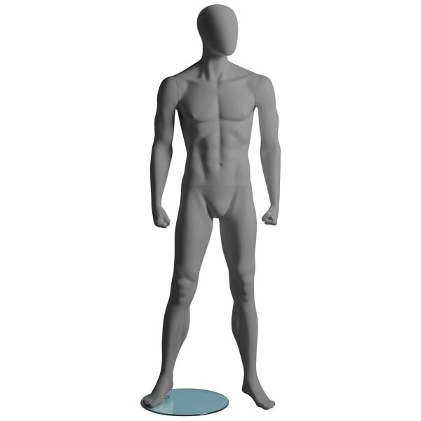 Metro Sport-Schaufensterfigur Fitness A Herr, 101927 grau