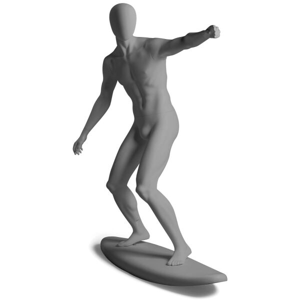 Metro Sport-Schaufensterfigur Surfer, Grau, 101931
