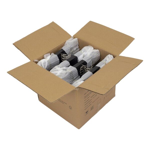 LOTUS Kleiderbügel Hosenbügel schwarz, Haken und Clips vernickelt, L38cm, HPC38_BL_N
