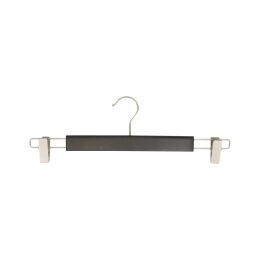 LOTUS Kleiderbügel Hosenbügel schwarz, Haken und Clips vernickelt, L38cm, HPC38_BL_N