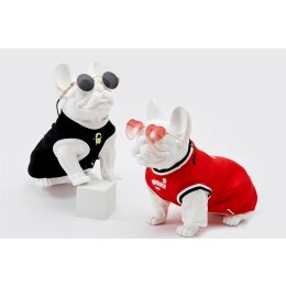 Deko-Hund Französische Bulldogge, Kevin 3W sitzend matt-weiß
