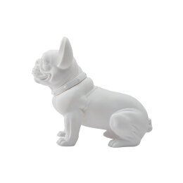 Deko-Hund Französische Bulldogge, Kevin 3W sitzend matt-weiß