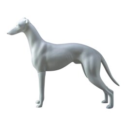 Deko-Hund Windhund, LT stehend matt-weiß