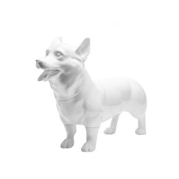 Deko-Hund KJW, stehend matt-weiß