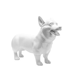 Deko-Hund KJW, stehend matt-weiß