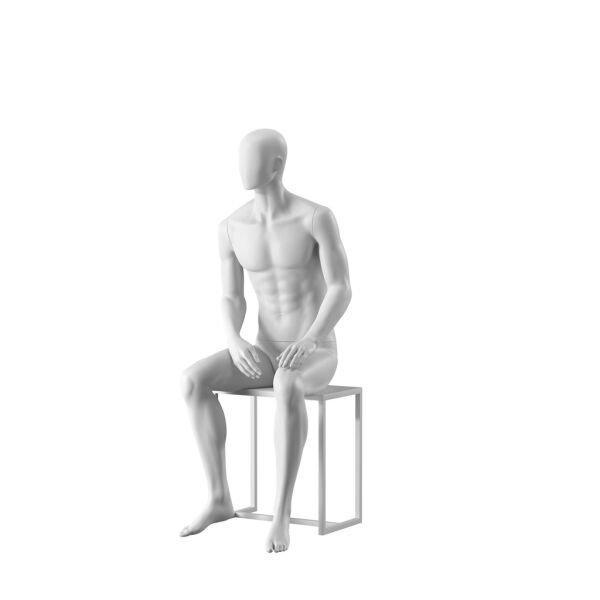 SINCERE Herrenfigur SINMM104 mattweiss, sitzend