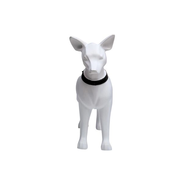 Dog mannequin Bolt D, standing matt-white with black spots