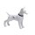 Dog mannequin Bolt D, standing matt-white with black spots