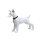 Dog mannequin Bolt D, standing matt-white with black spots