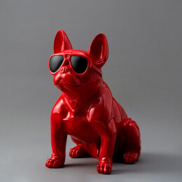 Dog mannequin Kevin 5R, standing red