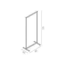 SMART clothes rack SMA01-90175_BL, 90xH175cm, black matt