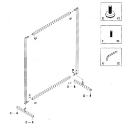 SMART clothes rack SMA01-90175_BL, 90xH175cm, black matt