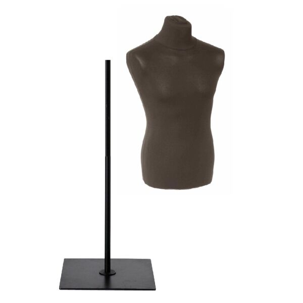 BASIC Schneiderpuppe Herr aus PU Schaum, EU 50 (M) mit Überzug schwarz und Metall-Standfuß B3
