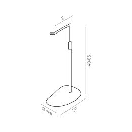 COBBLE STONE Handtaschenhalter, L-Ständer COB021_WH, 40-65 cm