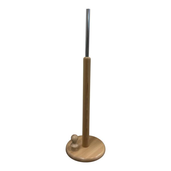 BASIC Herrenbüste 50/52 aus PU-Schaum mit Überzug Schwarz und Holz-Rundfuß Hellbraun