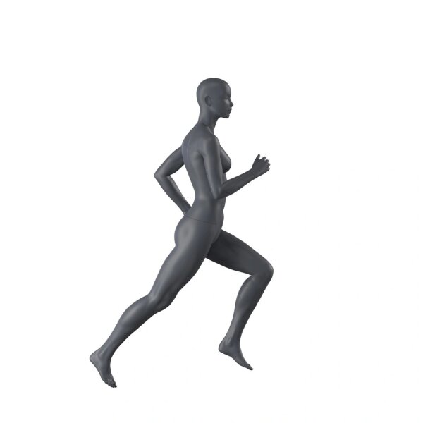 Top-Sports F004 Damen-Schaufensterfigur, Running, inkl. Standplatte mit Rückendorn, Graphitgrau RAL 7024