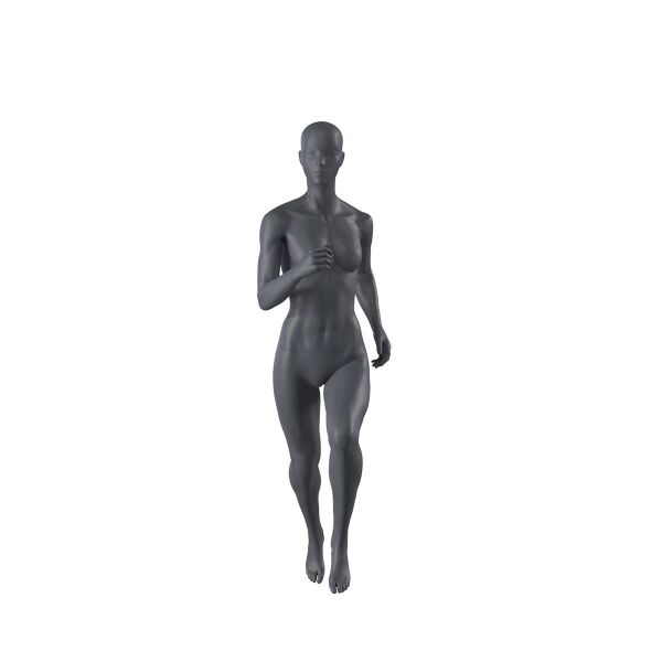 Top-Sports F004 Damen-Schaufensterfigur, Running, inkl. Standplatte mit Rückendorn, Graphitgrau RAL 7024