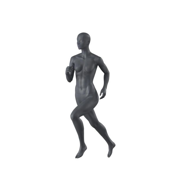 Top-Sports F004 Damen-Schaufensterfigur, Running, inkl. Standplatte mit Rückendorn, Graphitgrau RAL 7024
