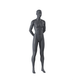 Top-Sports F015 Damen-Schaufensterfigur, Sport, inkl. Standplatte mit Rückendorn, Graphitgrau RAL 7024