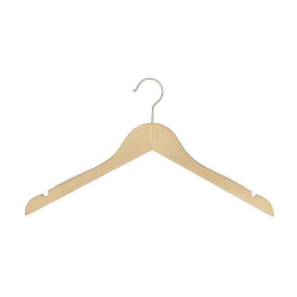 NATURAL LOTUS Kleiderbügel antirutsch, L41cm, Haken vernickelt, HTAS44_NAT_N