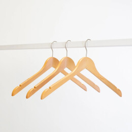 NATURAL LOTUS Kleiderbügel antirutsch, L41cm, Haken vernickelt, HTAS44_NAT_N