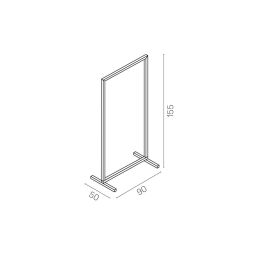 SMART Kleiderständer SMA01-90155_WH, 90xH155cm,...