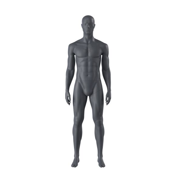 Top-Sports M301 Herren-Schaufensterfigur, Sport, inkl. Standplatte mit Wadendorn, Graphitgrau RAL 7024