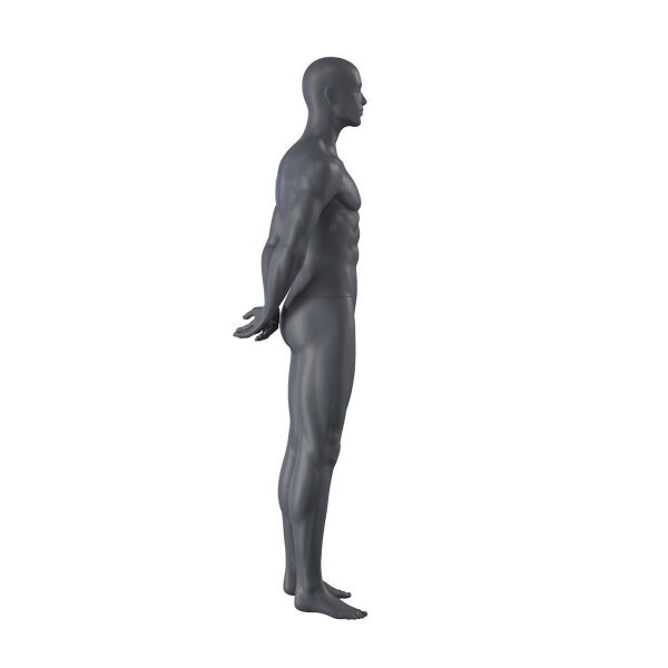 Top-Sports M310 Herren-Schaufensterfigur, Sport, inkl. Standplatte mit Wadendorn, Graphitgrau RAL 7024