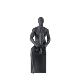Top-Sports M332 Herren-Schaufensterfigur sitzend, Sport, inkl. Standplatte mit Wadendorn, Graphitgrau RAL 7024